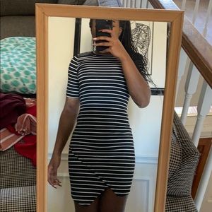 Striped body con dress